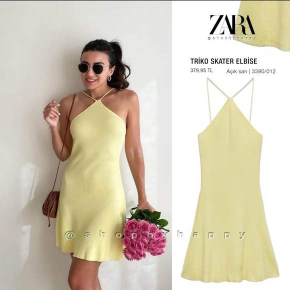 Zara Dresses & Skirts - Zara Yellow Skater Dress